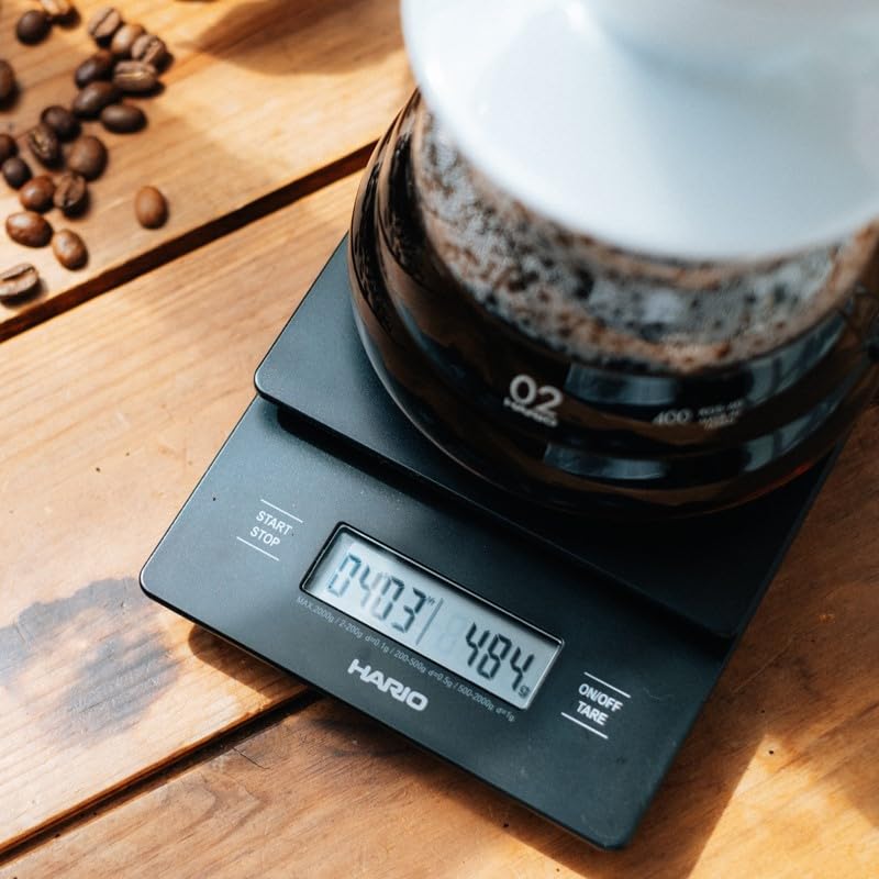 Hario V60 Drip Coffee Scale with Timer - Black (New Model)