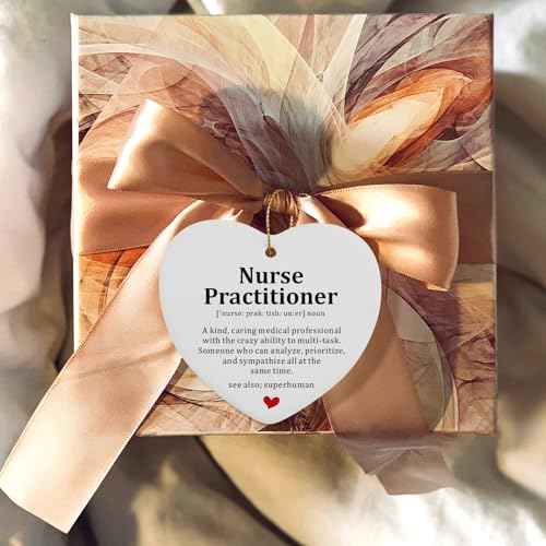Nurse Practitioner Gifts for Women Hanging Ornament NP Graduation Gifts Nurse Appreciation Thank You Nurses Week Gift Medical Assistant Gift Hialektur Christmas Ceramic Heart Keepsake