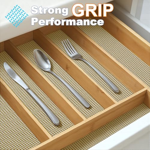 Songrey Non-Slip Shelf & Drawer Liner Beige 12" x 20ft - Durable & Reusable