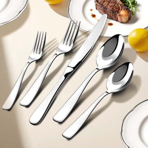 Stilloye 18/10 Stainless Steel Silverware Set for 12 - 60 Piece Flatware Cutlery