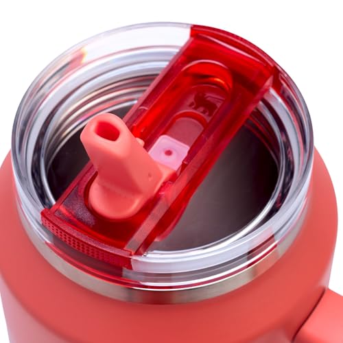Stanley Quencher ProTour Flip Straw Tumbler with Leakproof Lid 64 oz | Built-In Straw and Handle | Large Capacity for Travel & Sports | Insulated Stainless Steel Cup | BPA-Free | Hot Coral Fade