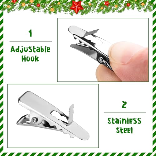 100Pcs Christmas Ornament Clip for Tree, Flowers Alligator Clips Decor