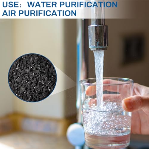 25 Lb Activated Charcoal Bulk Coconut Granular Carbon 10-18 Mesh for Filtration - Long Lasting Black Charcoal