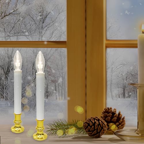 Abeja 4 Pack Battery Operated LED Window Candles with Suction Cups - Christmas Lights