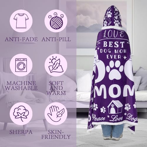 Mom’s Birthday Gift Wearable Blanket Hoodie – Dog Mom Edition by Touchbetter