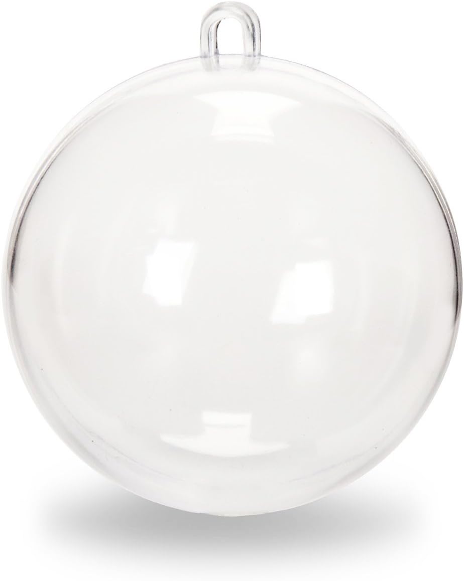 Clear Plastic Ball Ornaments - 80mm, Pack of 12 for Holiday Decor