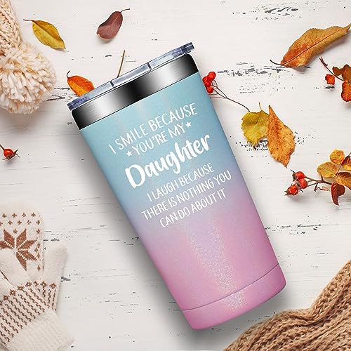 Grifarny 20oz Daughter Gift Tumbler Cup Glitter Bubble Gum – From Mom & Dad
