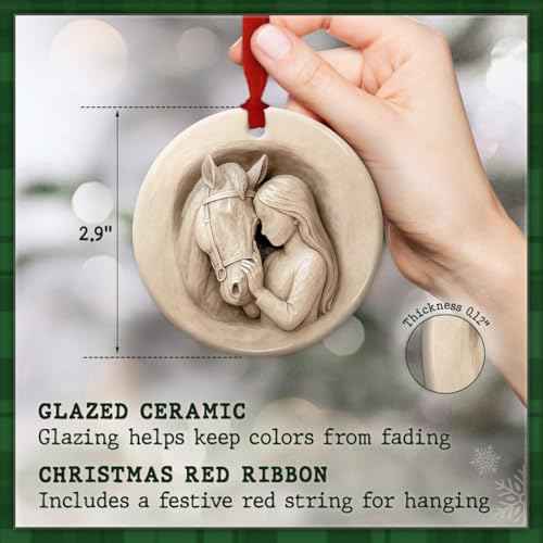 Horse Lover Ornament - Rustic Equestrian Christmas Decoration for Riders, Horse Girls, and Women, Farmhouse Holiday Keepsake Gift