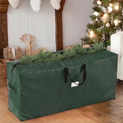 Christmas Tree Storage Bag - Storage Bags for 9FT Disassembled Artificial Trees, Seasonal Decor, Packing, Moving, and Home Organizer by Elf Stor (Green)