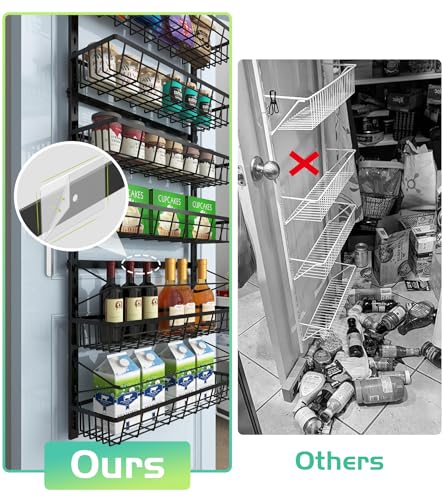 Mefirt Black 8-Tier Over The Door Pantry Organizer Wall Mount Spice Rack
