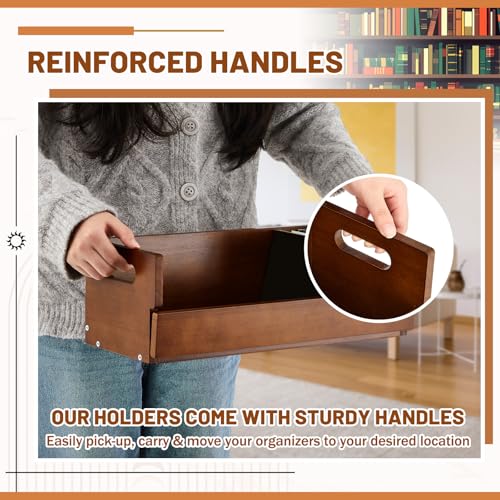 CroBlissful Wooden CD Storage Box Set - Holds 144 CDs, Brown, 4-Pack