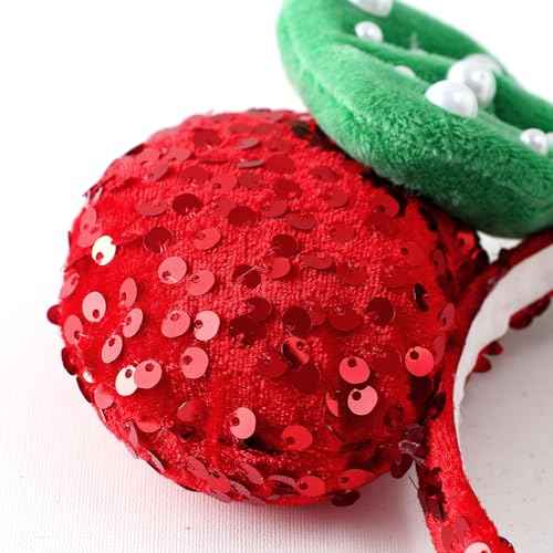 KARETT Sequins Mouse Ears Headband With Glitter Bow Cosplay Costumes Princess Party Decorations For Girls Women