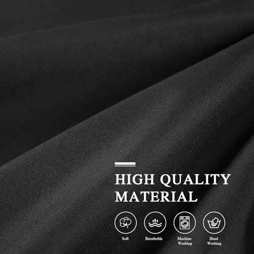 King Black Canopy Bed Curtain 4 Corner Post Bed Drapes - Lightproof & Breathable