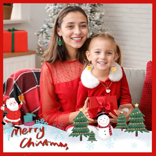 Augshy Christmas Resin Charms for Jewelry Making - 64 Pcs DIY Pendants & Accessories