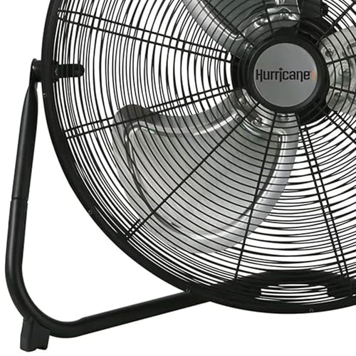High Velocity 20-Inch Metal Floor Fan with 3 Speeds Black