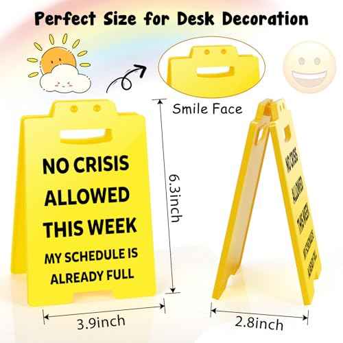 Funny Boss Gifts for Women Men - Fun Gag Office Cubicle Decor Desk Sign for White Elephant Christmas Coworker Teammate Employee Hr Manager Supervisor Leader, No Crisis Allowed This Week