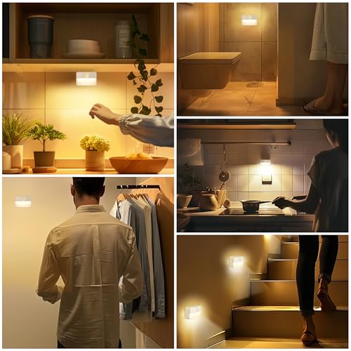 White Rechargeable 8-Pack Indoor Motion Sensor Stair Lights - Warm White