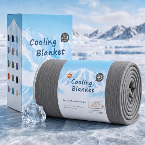 Topcee Grey King Size Cooling Blanket 90x108 for Hot Sleepers Summer Bed Cover