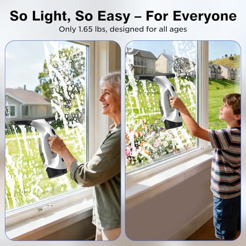 Cordless Electric Window Vacuum Squeegee 2000Pa - Beige