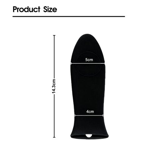 Bestac Silicone Hot Handle Holder - Dishwasher Safe Heat Protection (Up to 500°) for 9 Inches+ Cast Iron Skillets with Keyhole Handle (Black)