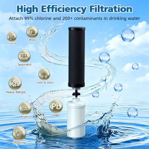 Black Water Filter Replacement for Berkey BB9-2 Gravity System - Compatible Filters