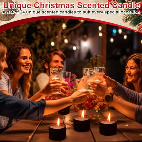 Nuanchu Highland Cattle 24-Pack Christmas Scented Candles Gift Set 2oz