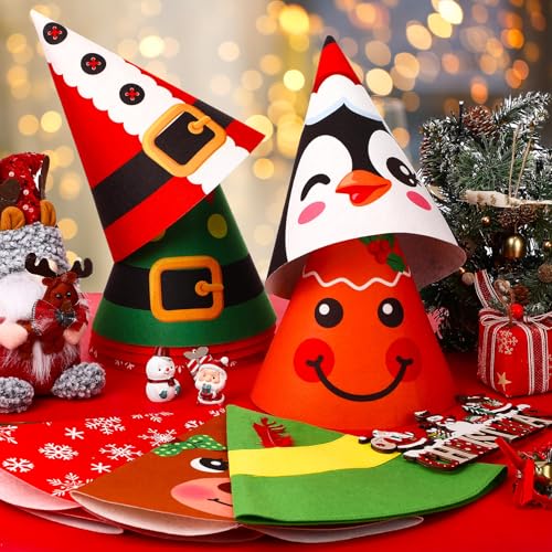 Christmas Elf Gnome Felt Hat Bulk 36pc - Dwarf Cone Party Hats