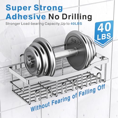 EUDELE Silver 5-Pack Shower Caddy Organizer Rustproof Stainless Steel Bathroom Storage