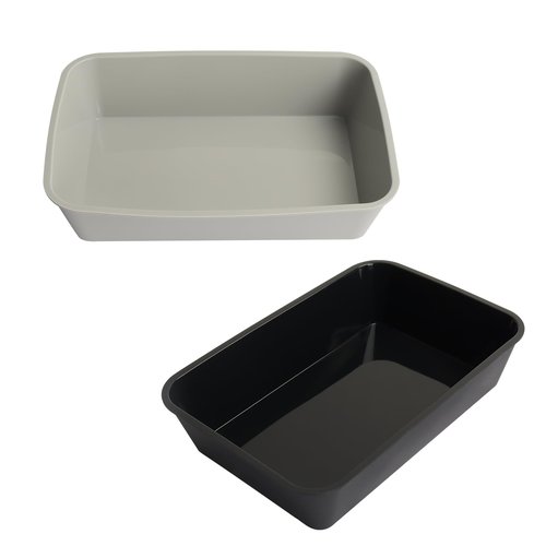 BBQ-PLUS Drip Pan Liners for Weber Genesis Spirit Q Series Accessories Reusable Silicone Grease Trays for Ninja Woodfire OG700 OG751 Outdoor Grill Replacements for Weber 6415 (Black & Grey)