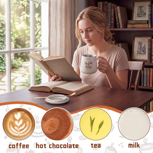 Bokon Be Still and Know Christian Gift 12 oz Mug Warmer Set – includes mug, lid, spoon