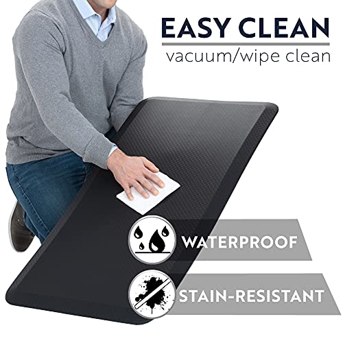 KANGAROO 3/4 Inch Cushioned Anti-Fatigue Kitchen Mat Black 32" x 20"