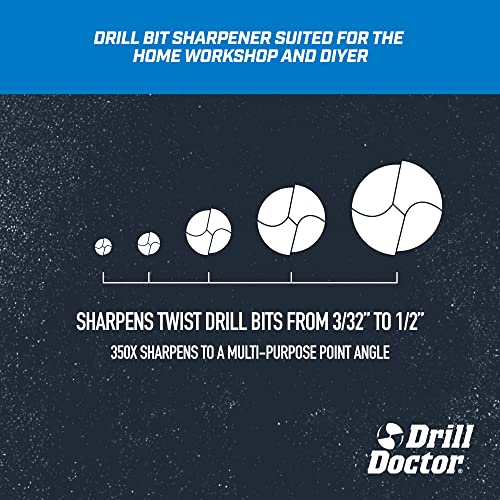 Drill Bit Sharpener - Pack of 1, Compatible with Standard 3/32" to 1/2" Bits