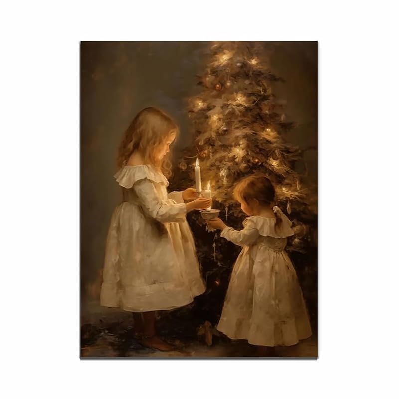 Unframed Christmas Tree Canvas Wall Art 12x16 Holiday Winter Decor