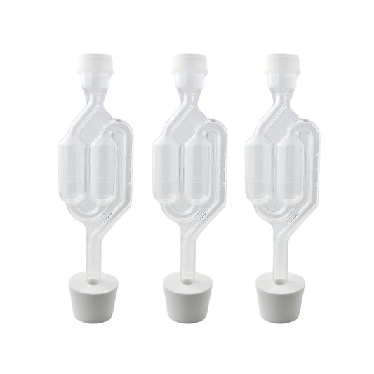 Fastrack Airlocks for Fermenting (Set of 3) | Bubble Airlock for Wine Making and Beer Making | BPA-Free S-Shaped | Used for Brewing Wine, Beer, Pickles & More | Transparent