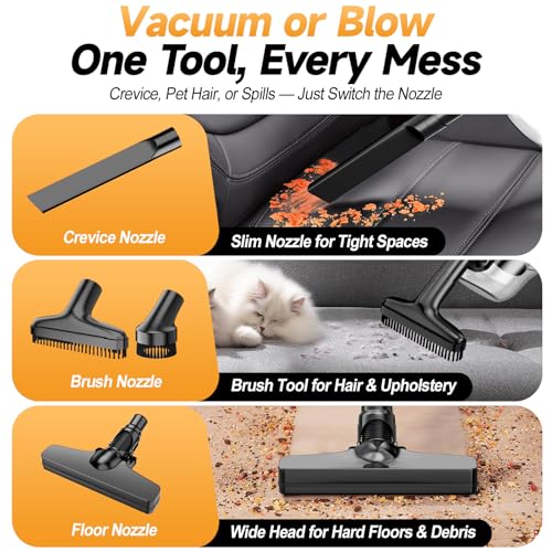 Yellow Cordless Handheld Vacuum Cleaner Compatible with DeWalt Batteries – Lightweight & Strong Suction