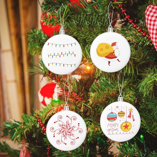 100 Pcs 4 Inch White Matte Christmas Ornament Balls - DIY Holiday Decor