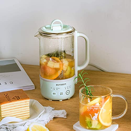 BUYDEEM K313 Travel Electric Kettle with Glass & Stainless Steel, 0.6L, Green