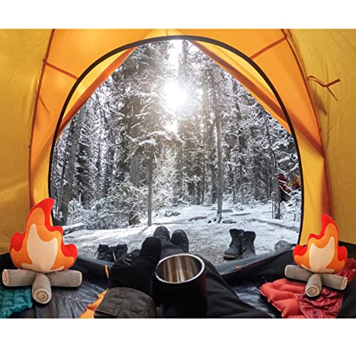 Funny Campfire Plush, Simulation Bonfire Plush Toy, Fake Fire Soft Stuffed Cartoon Doll Firewood Toys, for Outdoor Camping Toys, Home Pillow Cushion Decoration Pleasantly Surprised Gifts-10.6*11.8 IN