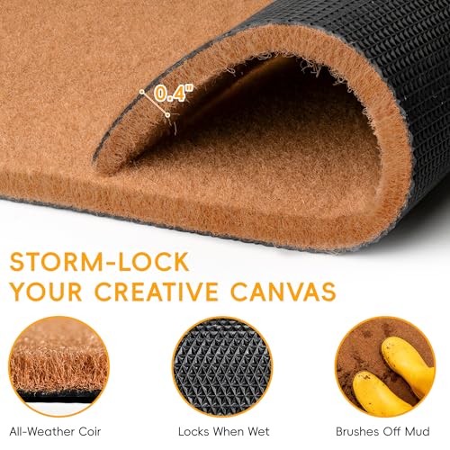 6 Pack DIY Outdoor Door Mats - 30 x 17 in, Craft & Painting Canvas, Non-Slip Backing