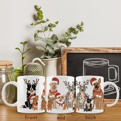 Multicolor Christmas Dog Coffee Mug - Funny Dog Lover Gift 11oz Ceramic