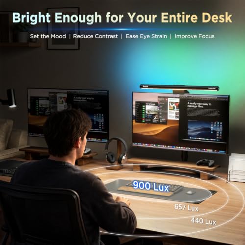 Quntis RGB Backlight Monitor Light Bar 15.7 Inch Eye Care Dual Light for Gaming & Work