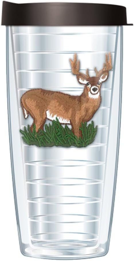 16 oz Deer Emblem Tumbler Mug - Signature Travel Mug with Black Lid