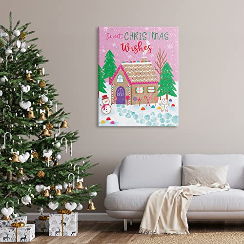 Christmas Gingerbread Wishes Canvas Wall Art - 36x48 Inches, Stretched & Ready to Hang