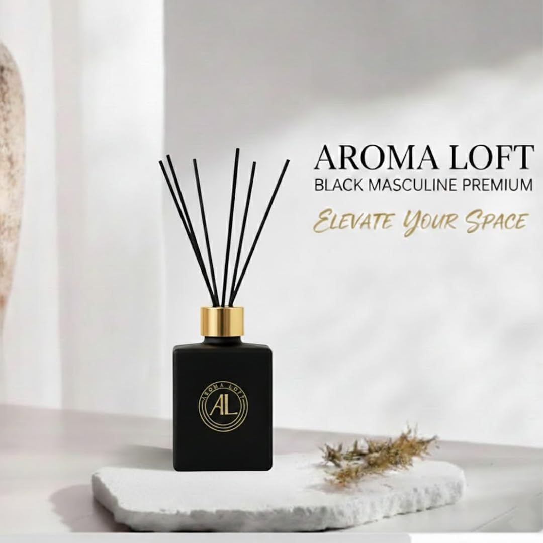 Smell Good Stuff Black Reed Diffuser - Premium Cashmere Vanilla Scent | Long-Lasting 5 oz Oil Set for Home & Office