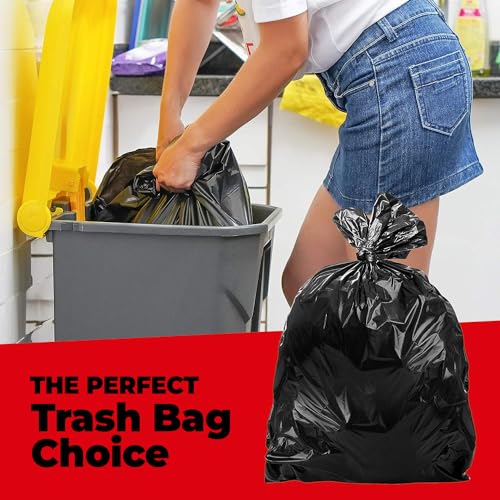 Heavy Duty Trash Bags 55 Gallon Black 50 Count - Tear & Puncture Resistant, 2.5 Mil, Made in USA (Variation: Black / 50 Count)