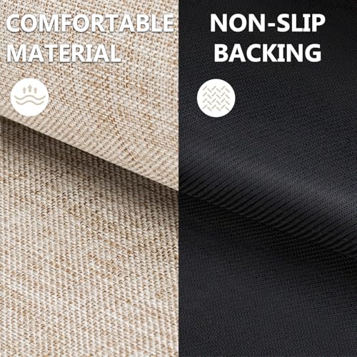 Indoor Door Mat 24x47 Khaki Non Slip Entry Rug - Low Profile, Water & Dirt Absorbent, Easy Clean
