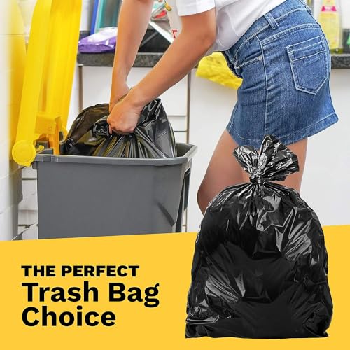 ToughBag 55-60 Gallon Medium Duty Trash Bags 100 Pack - Black