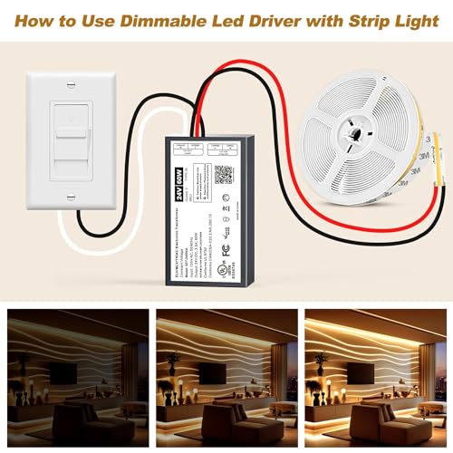 60W 24V Dimmable LED Driver Triac ELV/MLV Compatible with Lutron & Leviton Switches - Adapter-Universe 60W24V