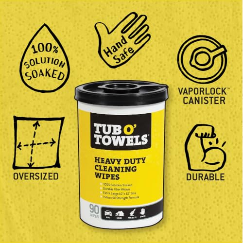 Tub O' Towels Heavy-Duty Multi-Surface Cleaning Wipes 2-Pack, 180 Count