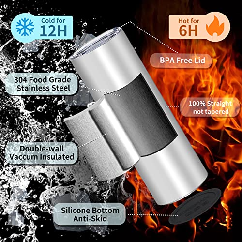 20oz Sublimation Tumblers Bulk 24 Pack - Stainless Steel Insulated Cups with Lids